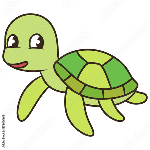funny turtle cartoon vector illustration