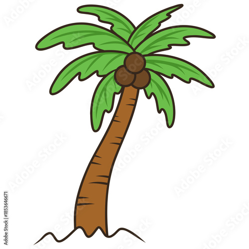 Cartoon Coconut Tree Illustration