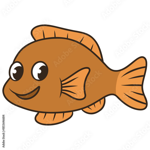 Cartoon Illustration of a Fish