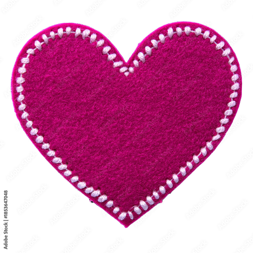 Obraz premium Bright pink heart patch isolated on transparent background