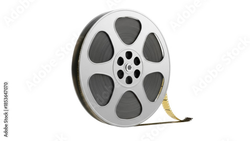 Cuadro en lienzo Film reel PNG isolated on transparent background, vintage movie roll with filmst