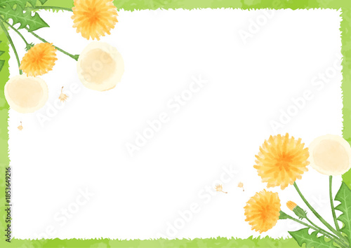 シンプルなタンポポの背景イラスト