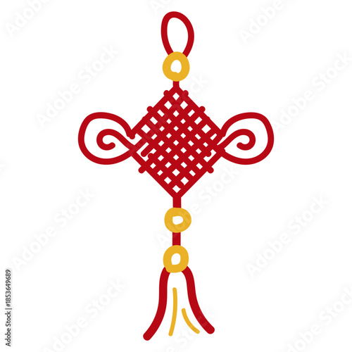 Illustration of a Chinese Knot with Tassels