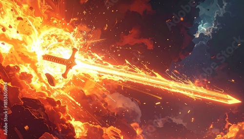 Sword slashing attack effect