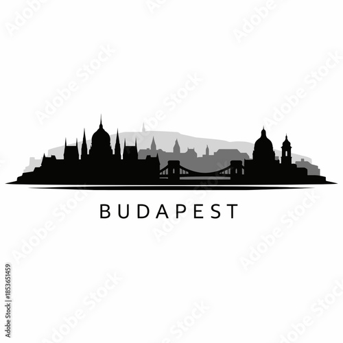 Budapest city skyline silhouette vector illustration