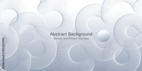 Soft white spiral abstract background vector with layered circular lines and subtle depth, creating a clean and elegant look for modern graphic design, cover page, banner, website and presentations.