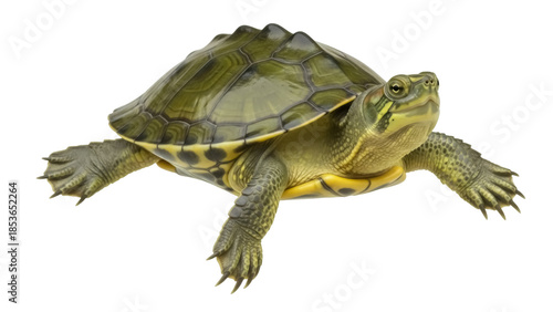 Konstfotografi Diamondback terrapin PNG isolated on transparent background, aquatic turtle with
