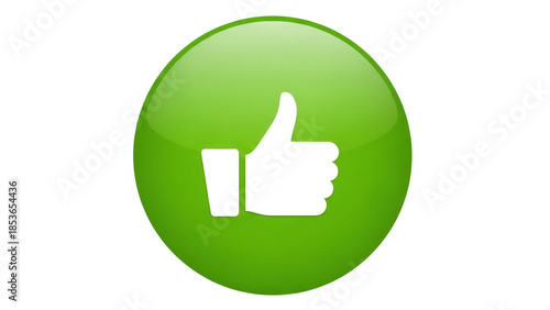 Tableau sur toile Green thumbs up PNG isolated on transparent background, like button graphic for