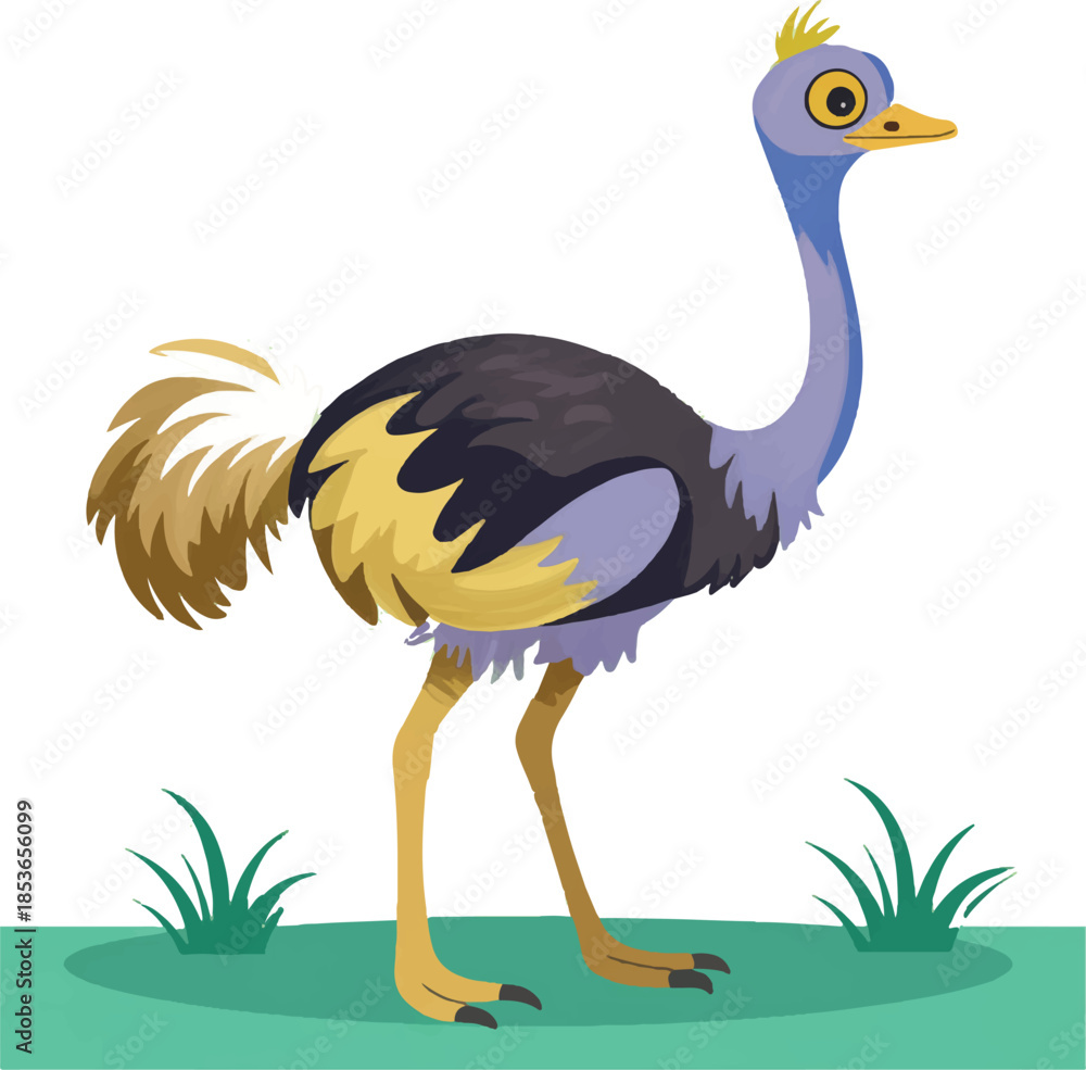 Fototapeta premium ostrich cartoon waving
