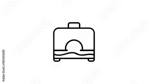 LOGO FOR HOLIDAY IN BLACK AND WHITE bag, icon, suitcase, briefcase, business, travel, case, luggage, vector, symbol, baggage, sign, illustration, button, object, handle, portfolio, design, box