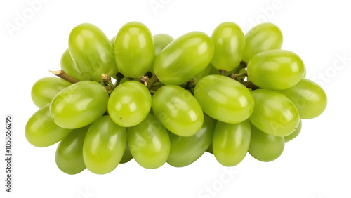 Fresh green grapes isolated PNG, bunch of juicy seedless fruits on transparent background, healthy snack and dessert ingredient