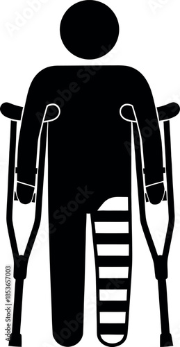 A person with a leg injury using crutches for support and mobility assistance