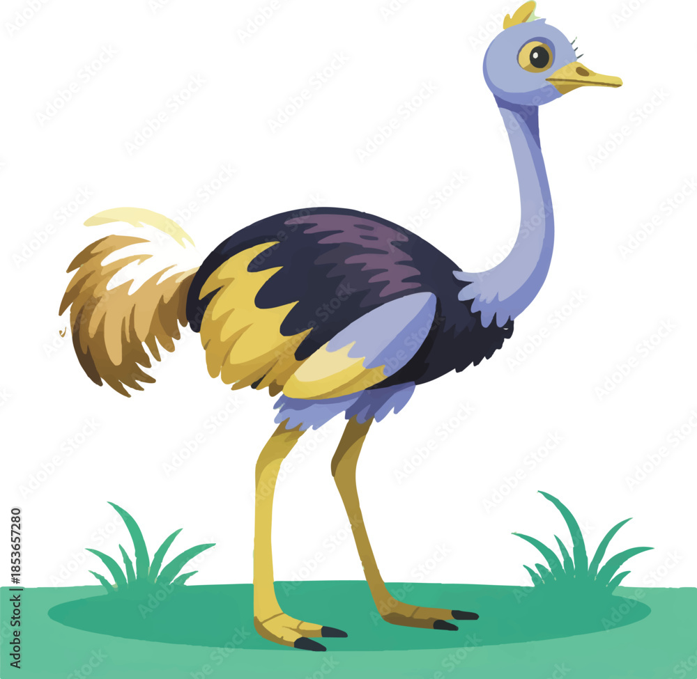 Fototapeta premium ostrich cartoon waving