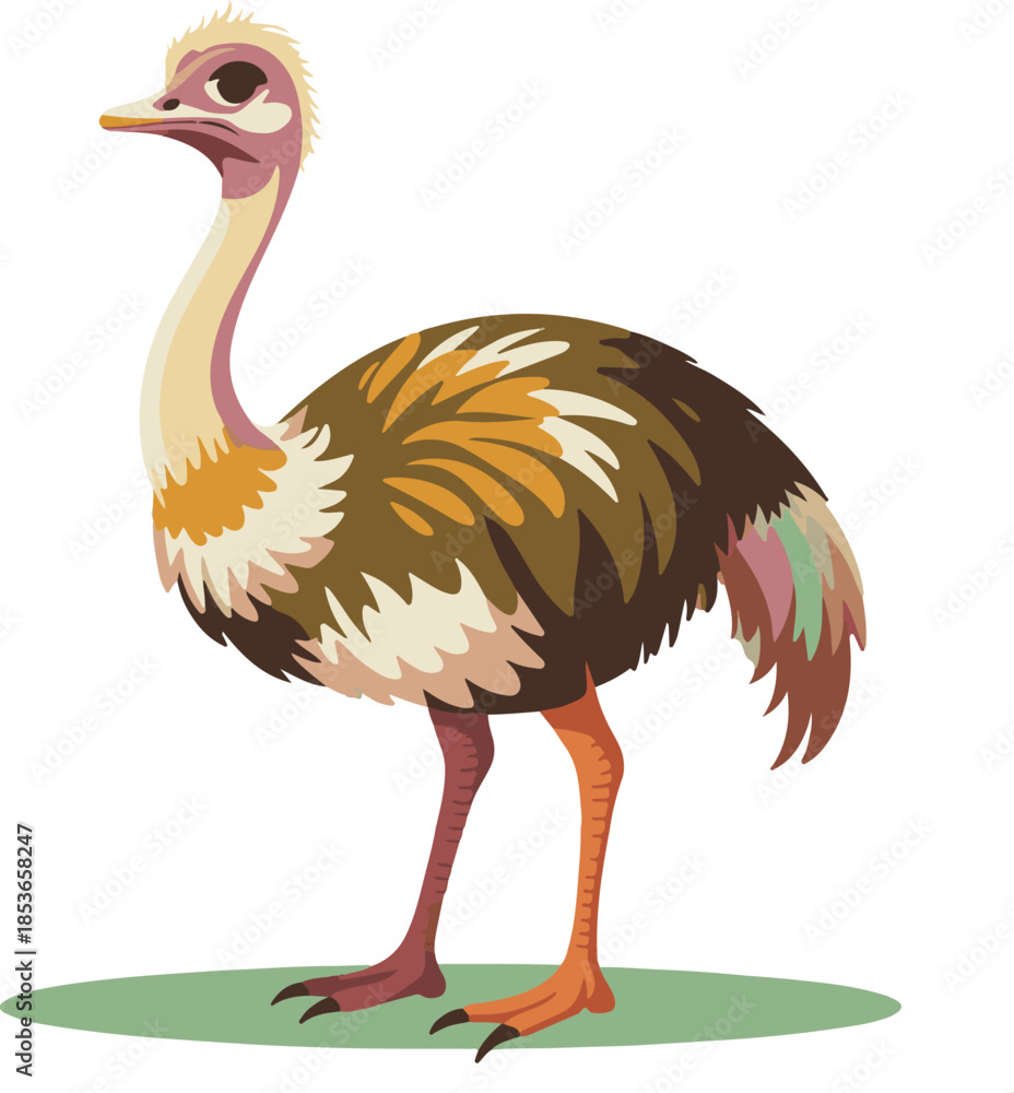 Fototapeta premium ostrich cartoon isolated on white