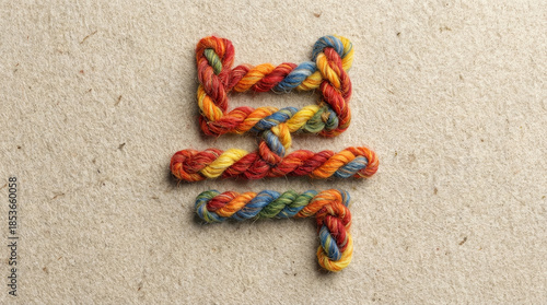 Colorful Knitted Korean Text Bok (Fortune) 3D