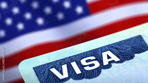 American visa. Stamp in a passport. A document to enter United States legally