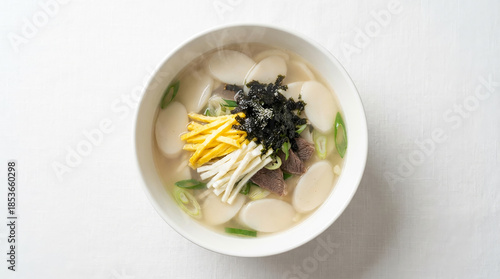 Single Bowl of Tteokguk Korean New Year Food