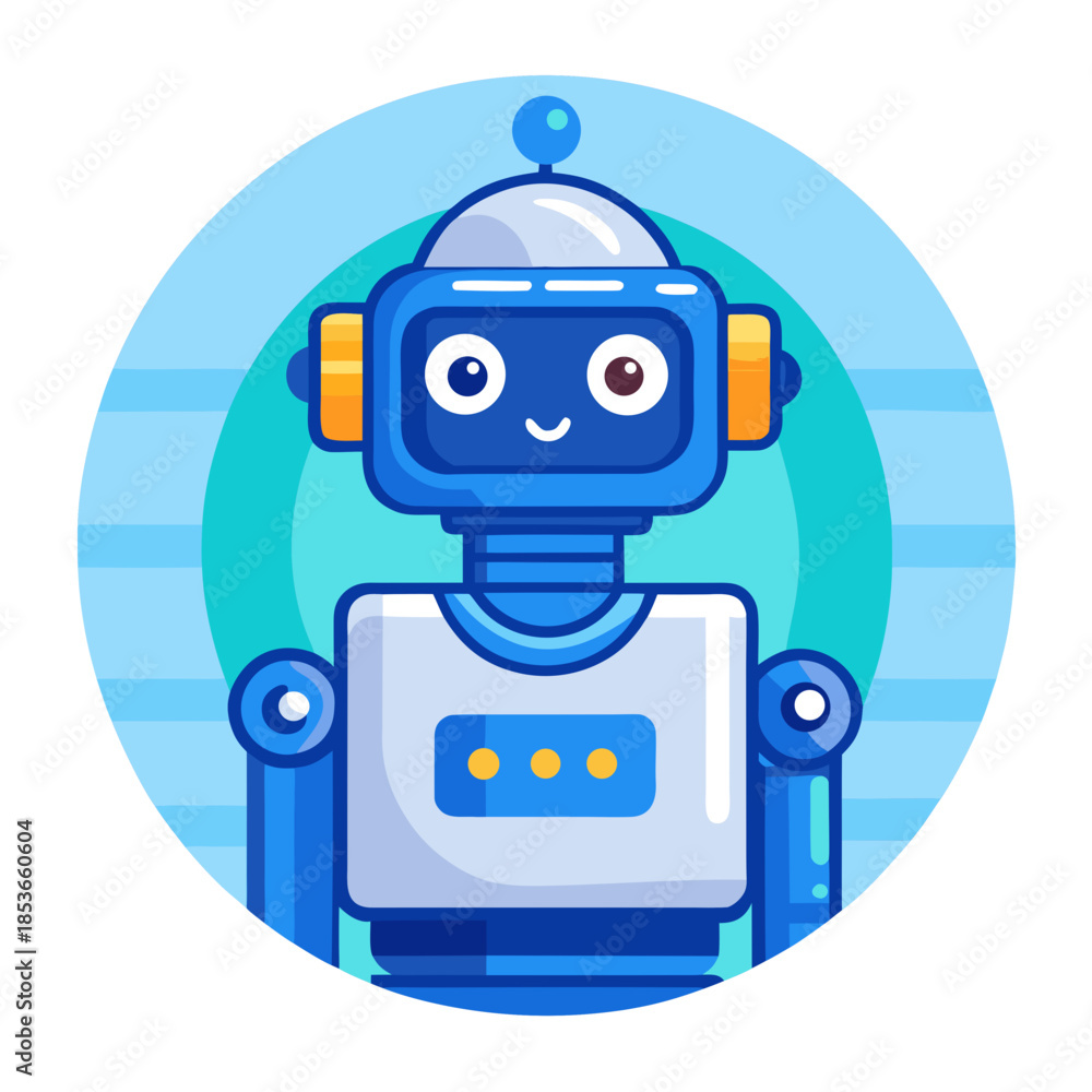 Fototapeta premium blue screen robot with a white background