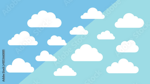 Vibrant Blue Sky with Fluffy White Clouds - A Beautiful Nature Illustration