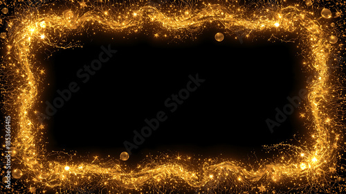 Elegant golden sparkler border for celebration or festive occasions