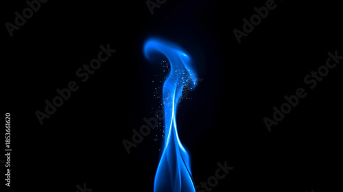Glowing blue smoke swirling on black background