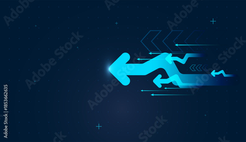 Moviing back blue arrows to the leftward depict bearish sentiment, the back arrows shrinking investments, and financial instability reverse arrows