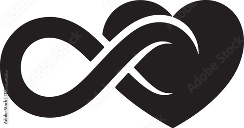 Infinity heart symbol black logo