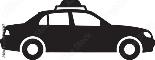 Black silhouette of a taxi cab vehicle