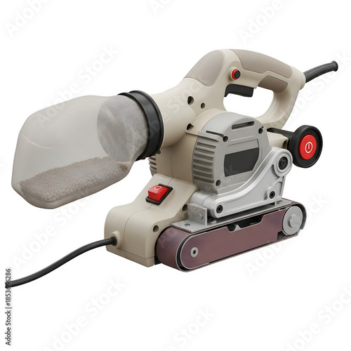Electric belt sander isolated on transparent background