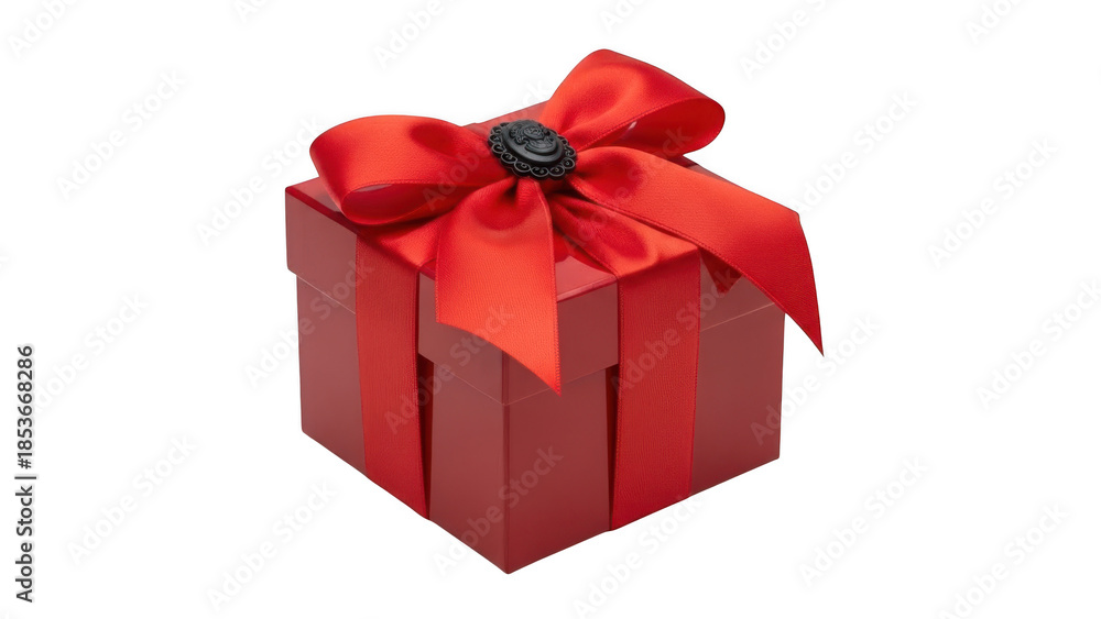 Obraz premium Red gift box with bow