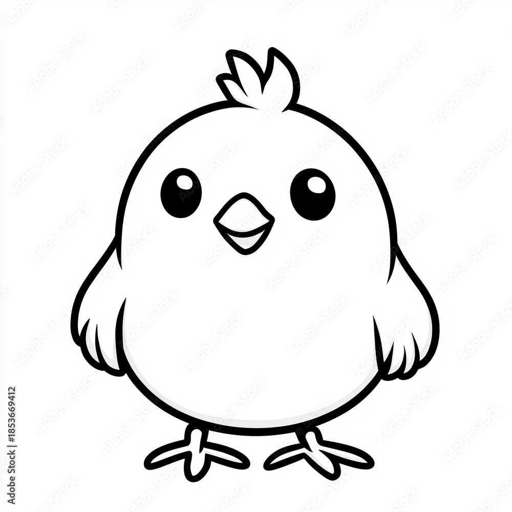 Fototapeta premium Adorable cartoon chick illustration, featuring a cute and simple design.