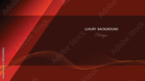 Dark brown abstract background vector design. Luxury brown background with line and ribbon decoration. Suit for banner, award, certificate and others