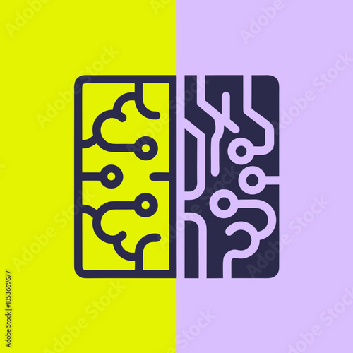 Artificial Intelligence and Data Logo Vector with Abstract Neural Network or Node Symbol for Futuristic Technology and Science Branding, Flat Minimal Style