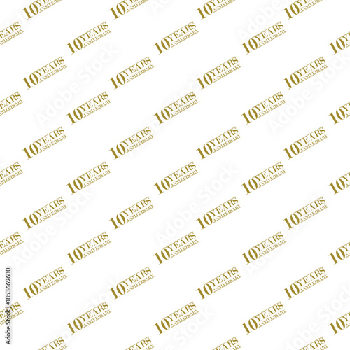 10 years anniversary seamless pattern isolated on white background