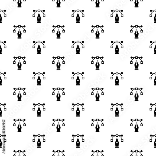 Fountain pen nib seamless pattern isolated on white background