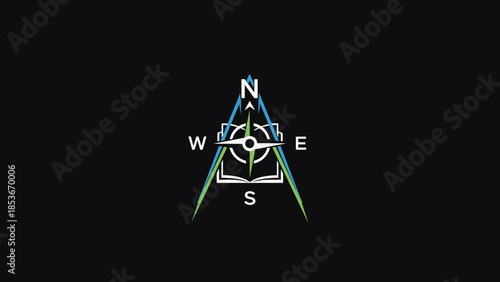 Compass with Cardinal Directions and Navigation.