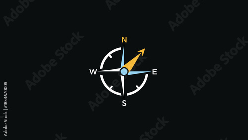 Compass with Directional Needle and Cardinal Points.