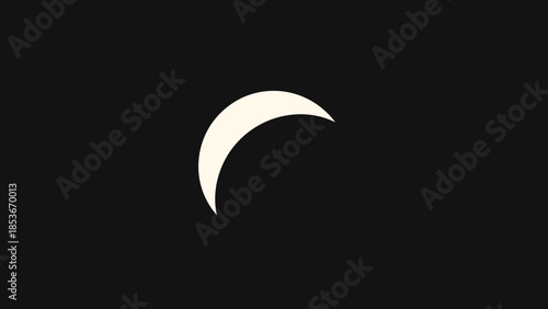 Crescent Moon in Dark Space.