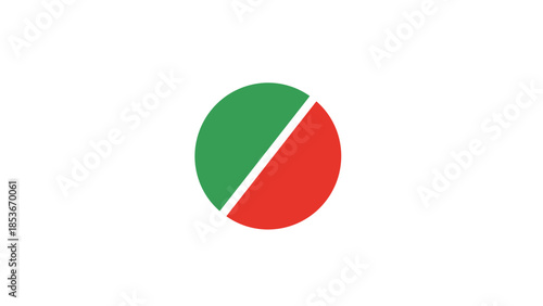 Green and Red Circle Divided.