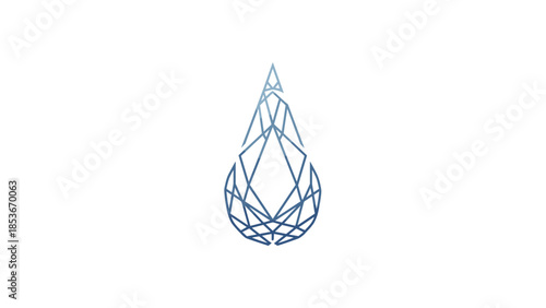 Geometric Water Drop Shape Illustration Design.