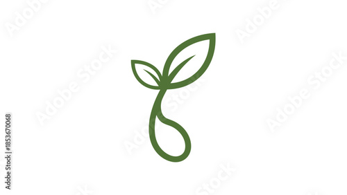 Green Sprouting Plant Logo Design Element.