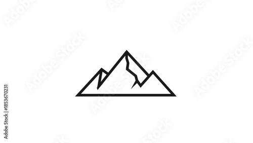 Simple Line Drawing of Mountains.