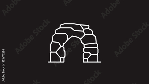Simple Stone Archway Illustration Design Element.