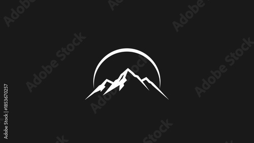 Simple White Mountain Logo Design Element.