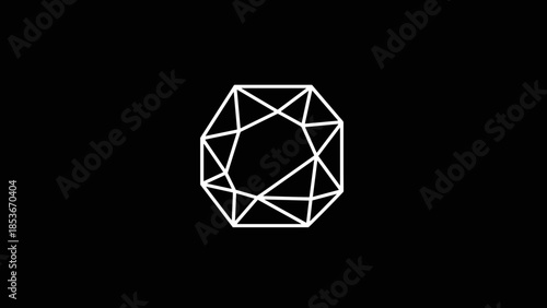 White Diamond Shape Geometric Illustration Design.