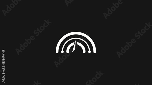 White Wi Fi Signal Icon on Black.