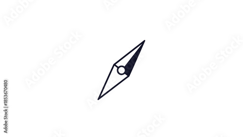 Black Fountain Pen Nib Closeup Illustration.