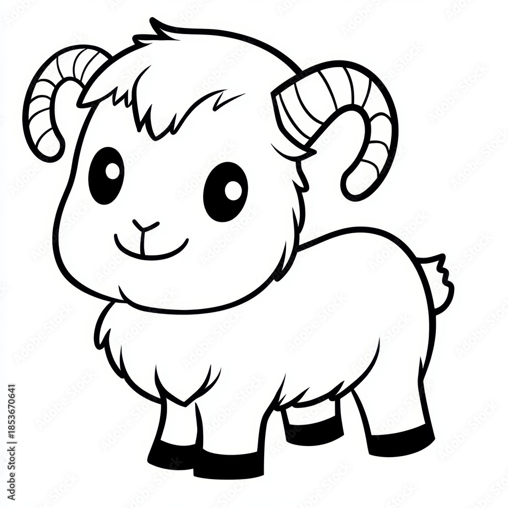 Fototapeta premium Delightful illustration of a sheep, brimming with innocence and charm!