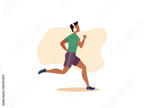 Male and Female Athletes Running and Jogging for Fitness Training
