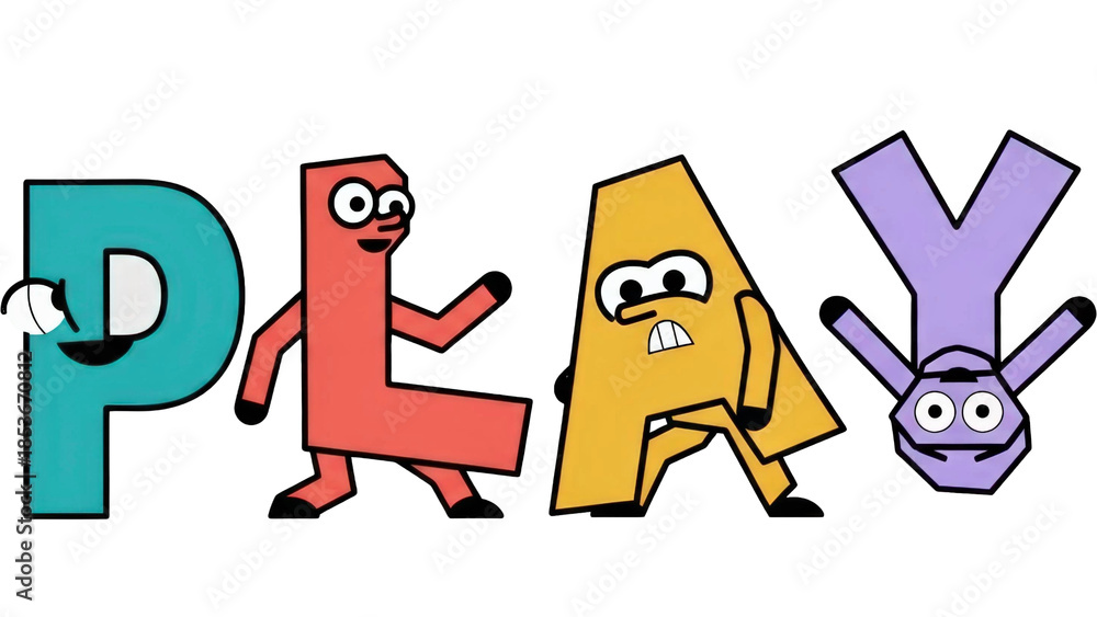 Fototapeta premium Animated letters spelling out the word 